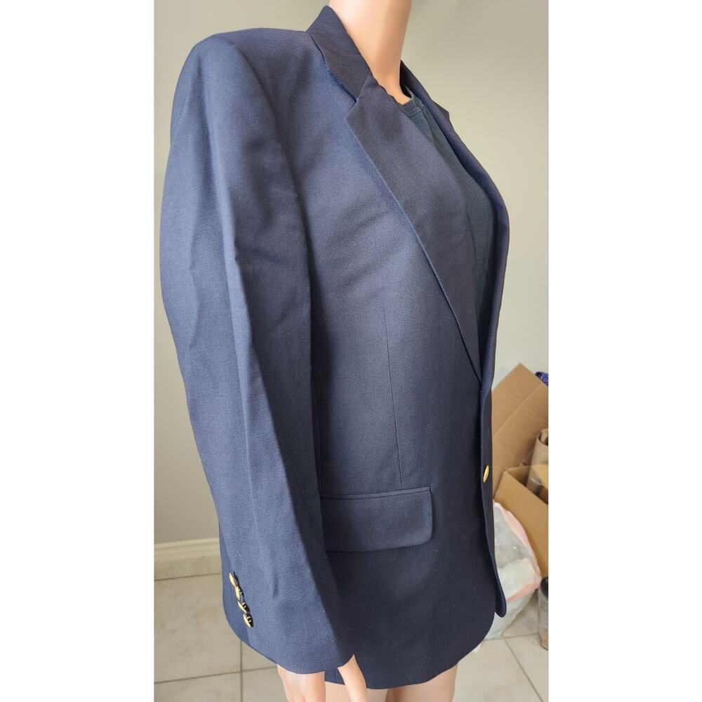Nordstrom 40S Navy Blazer Gold Buttons 100% Wool Italian Preppy Sport Coat - Picture 3 of 12